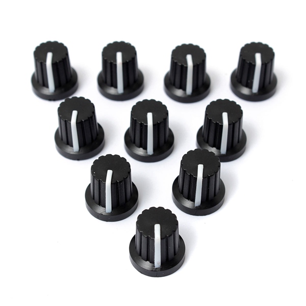 30pcs-6mm-Shaft-Hole-Dia-Plastic-Threaded-knurled-Potentiometer-Button-Cap-1185872-1