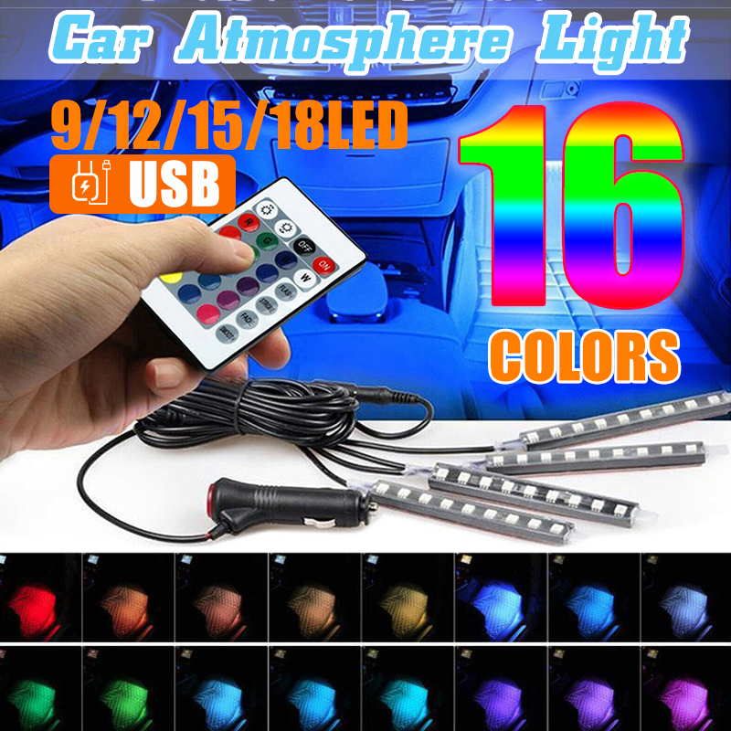 4PCS-9121518-LED-DC12V-10W-RGB-Car-Interior-Strip-Light-USB-Atmosphere-1644396-1