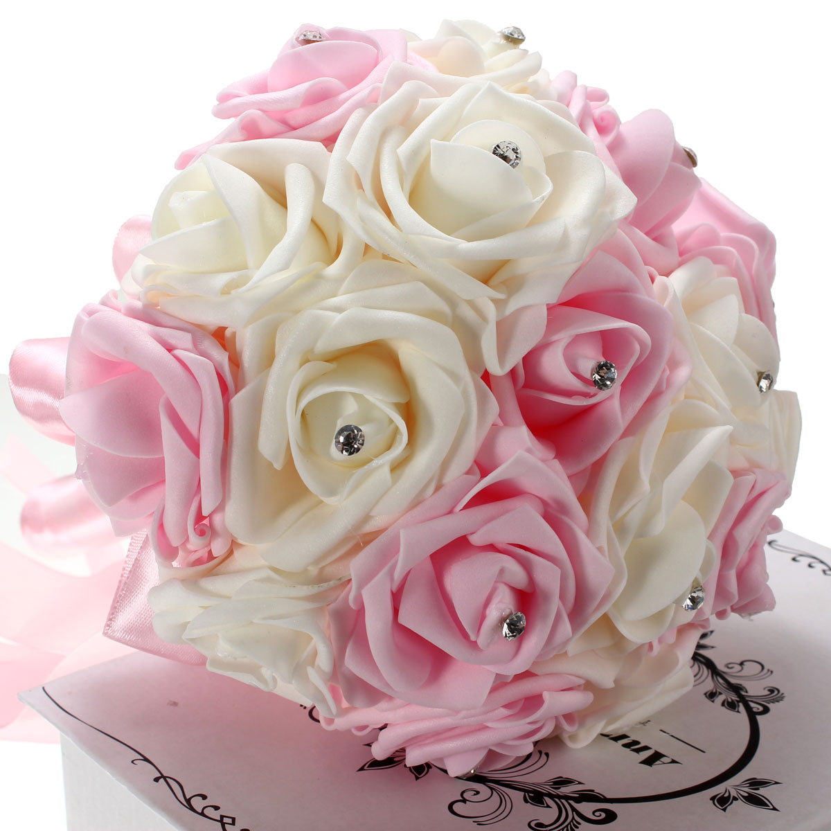 Crystal-Artificial-Foam-Rose-Flower-Bridesmaid-Bouquet-Bridal-Wedding-Decorations-1013494-5