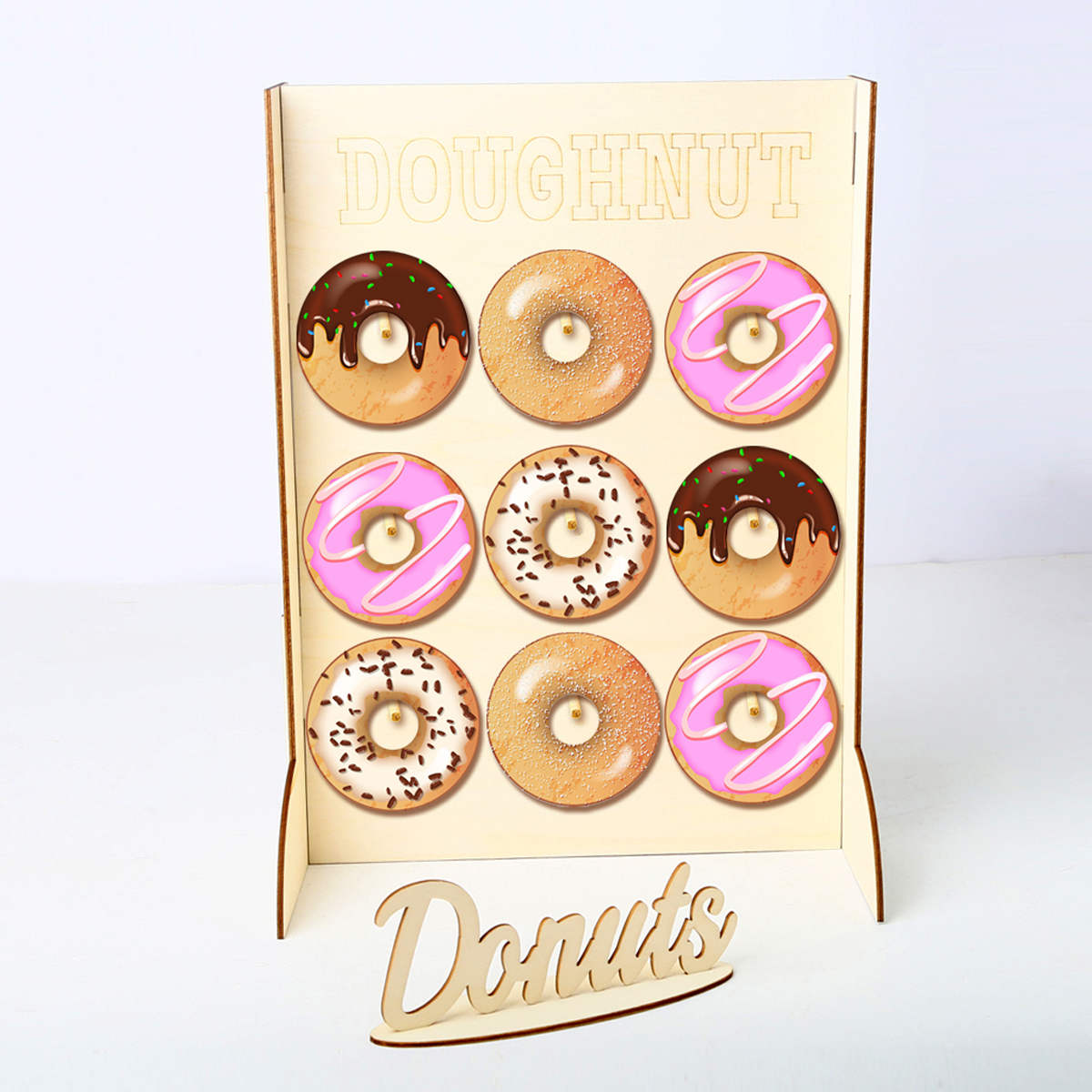 Wooden-9-Donut-Wall-Candy-Stand-Table-Holder-Home-Decor-Wedding-Party-Supplies-Decorations-1638369-2