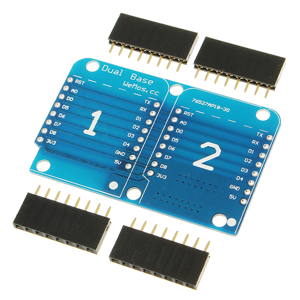 3Pcs-Double-Socket-Dual-Base-Shield-For-D1-Mini-NodeMCU-ESP8266-DIY-PCB-D1-Expansion-Board-1184815-1