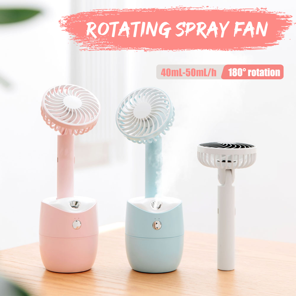 2-In-1-Rotating-Spray-Air-Humidifier-Fan-USB-Charging-3-Gears-White-Pink-Blue-1667731-2