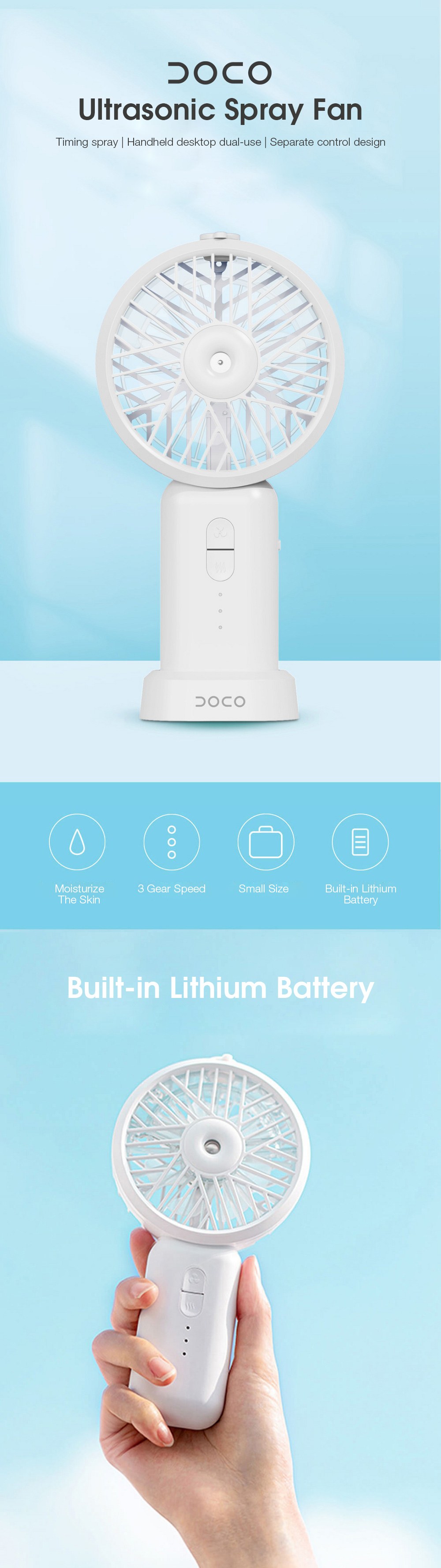 DOCO-HF001-Ultrasonic-Spray-Handheld-Fan-Three-Speeds-Two-Spray-Modes-Desktop-Fan-2000mAh-Long-Batte-1729761-1