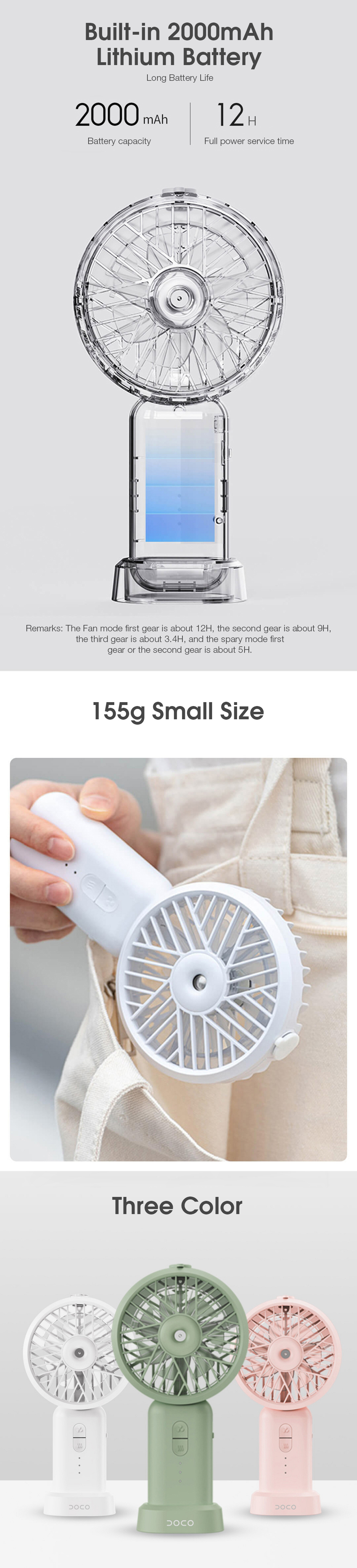 DOCO-HF001-Ultrasonic-Spray-Handheld-Fan-Three-Speeds-Two-Spray-Modes-Desktop-Fan-2000mAh-Long-Batte-1729761-5