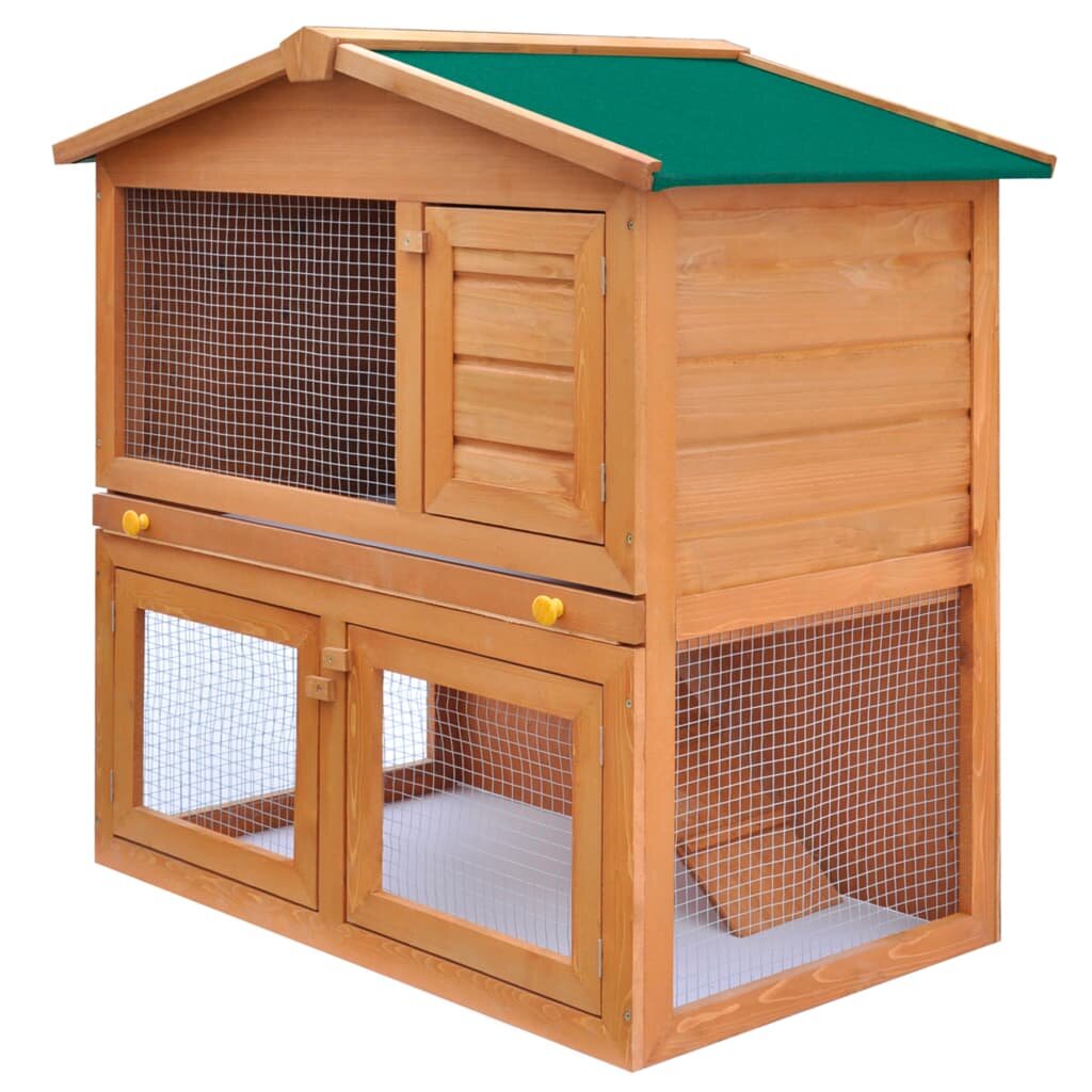 170160 Outdoor Rabbit Hutch Small Animal House Pet Cage 3 Doors Wood Pet Supplies Rabbit House Pet Home Puppy Bedpen Fence Playpen