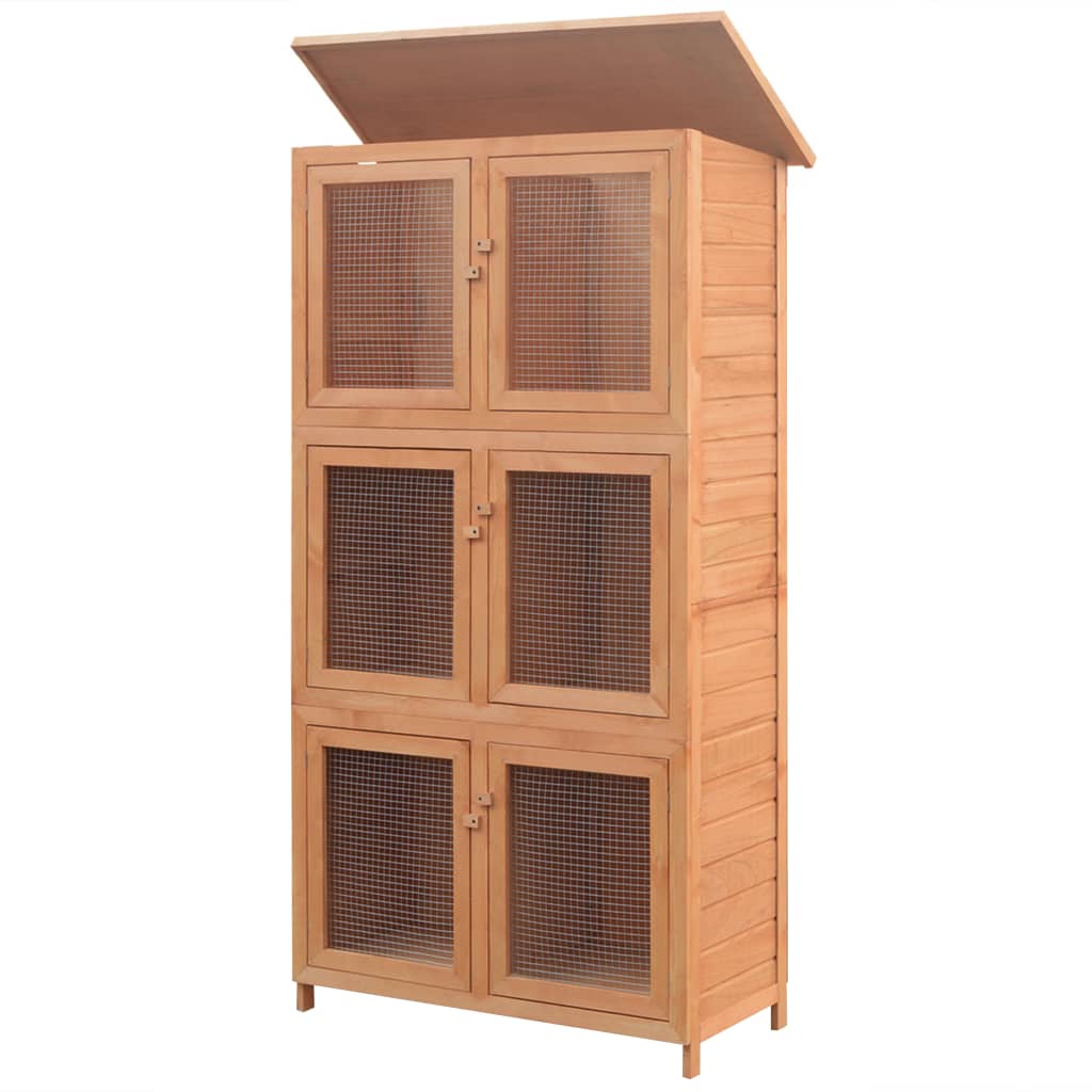 EU-Direct-vidaXL-170347-Outdoor-Animal-Rabbit-Cage-6-Rooms-Wood-Pet-Supplies-Dog-House-Pet-Home-Cat--1952711-2