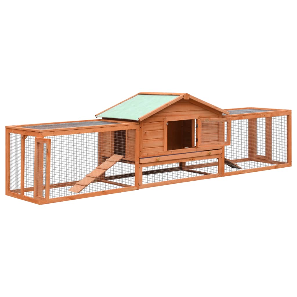 EU-Direct-vidaXL-170642-Outdoor-Rabbit-Hutch-Solid-Pine--Fir-Wood-310x70x87-cm-House-Pet-Supplies-Ra-1950562-3