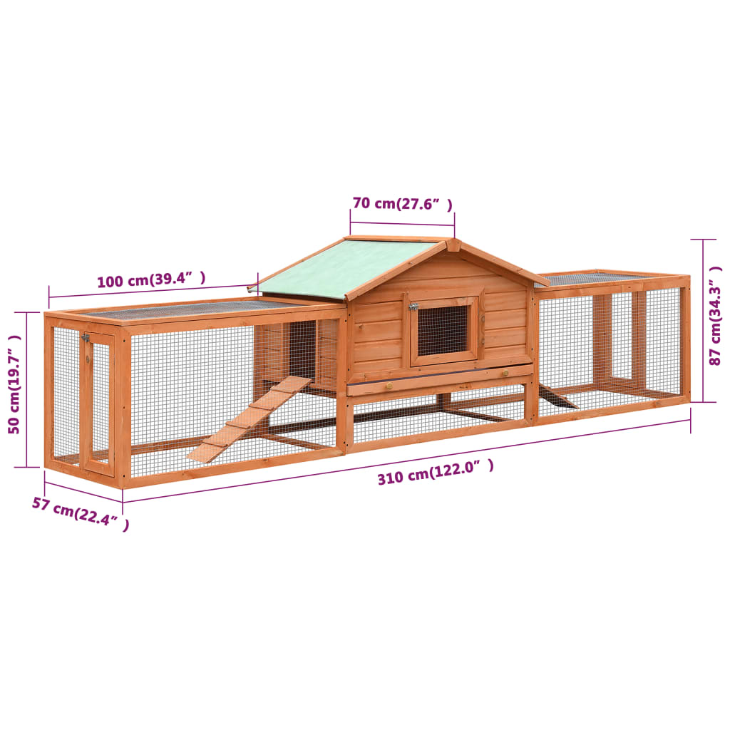 EU-Direct-vidaXL-170642-Outdoor-Rabbit-Hutch-Solid-Pine--Fir-Wood-310x70x87-cm-House-Pet-Supplies-Ra-1950562-10