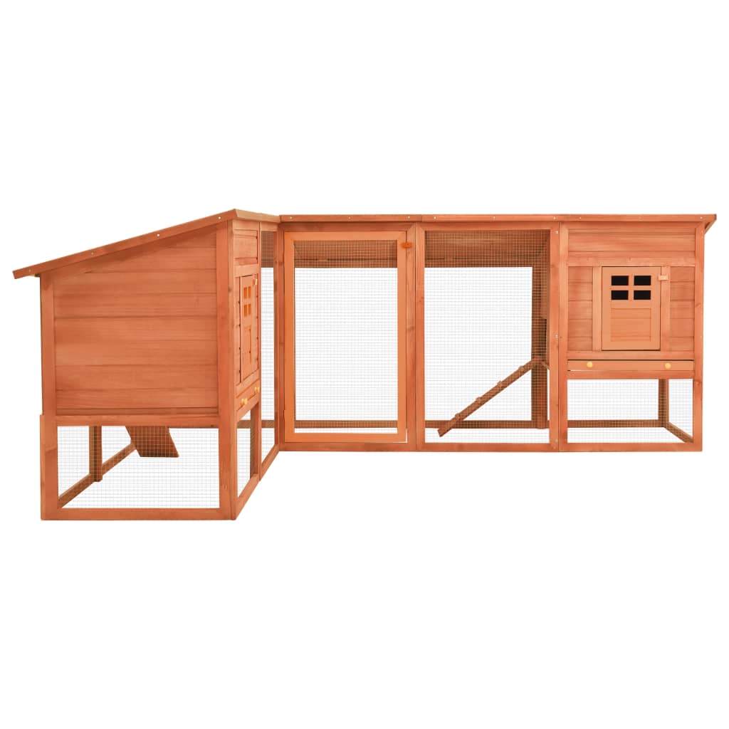 EU-Direct-vidaXL-170872-Outdoor-Rabbit-Hutch-with-Run-Brown-Solid-Fir-Wood-Pet-Supplies-Dog-House-Pe-1953083-2