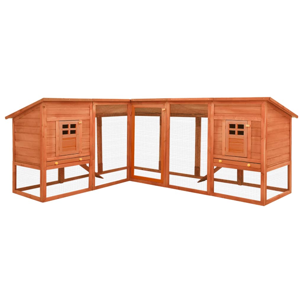 EU-Direct-vidaXL-170872-Outdoor-Rabbit-Hutch-with-Run-Brown-Solid-Fir-Wood-Pet-Supplies-Dog-House-Pe-1953083-3