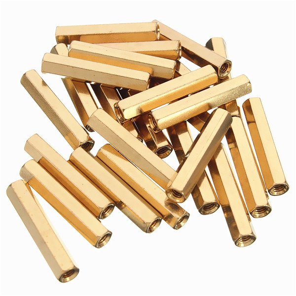 25-pcs--M3-Female-Thread--Hexagon-Isolation-Column-Brass-Standoff-Spacer-1004237-4