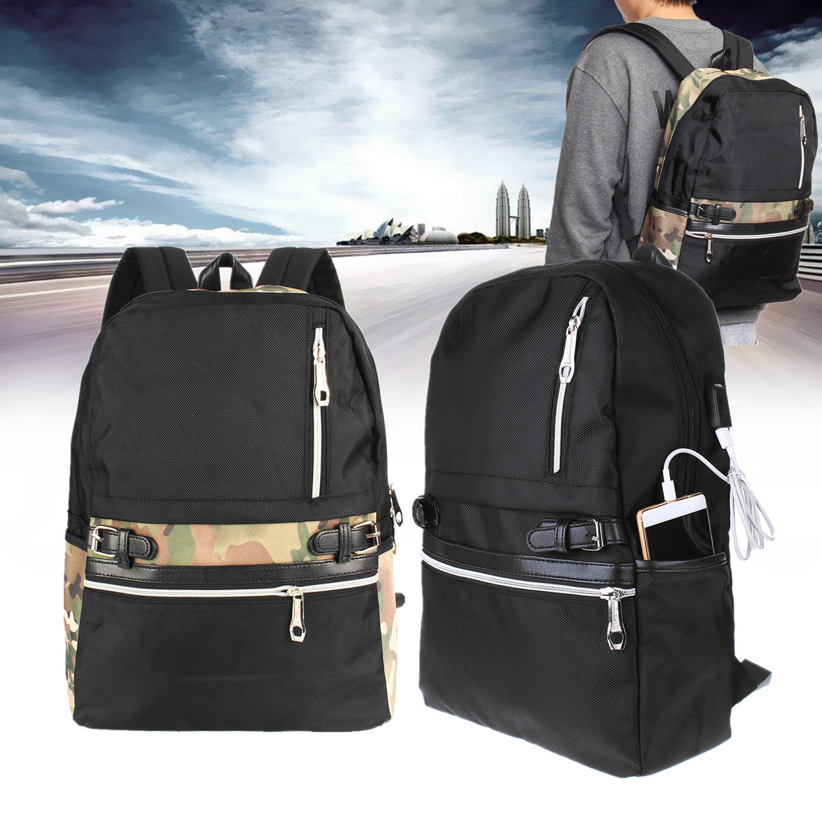 295x125x435cm-Anti-Theft-Waterproof-Backpack-With-USB-Charging-Port-Outdoor-Travel-Fishing-Bag-1287206-1