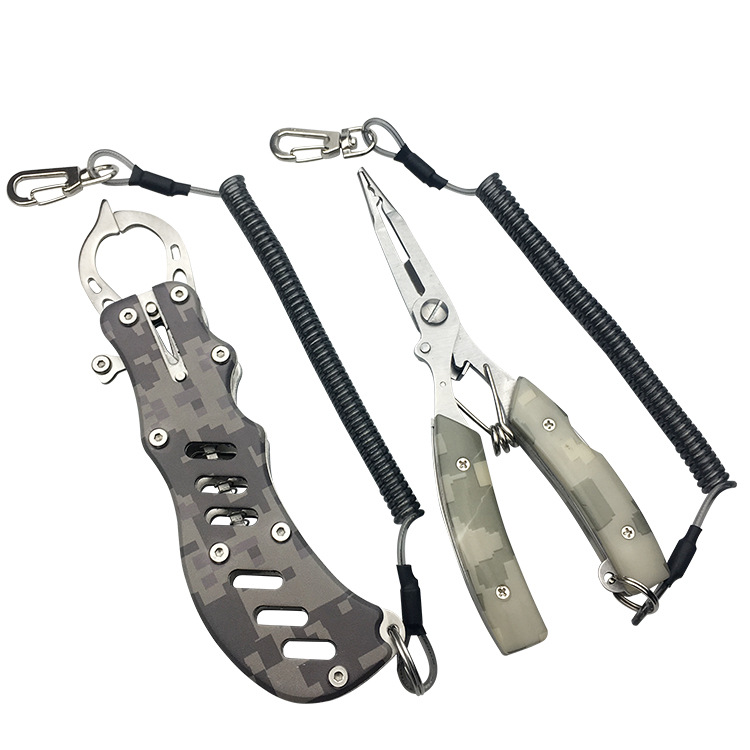 ZANLURE-2PCS-Stainless-Steel-Camouflage-Fish-Pliers-Set-Fishing-Gripper-Set-Outdoor-Portable-Fishing-1613981-1