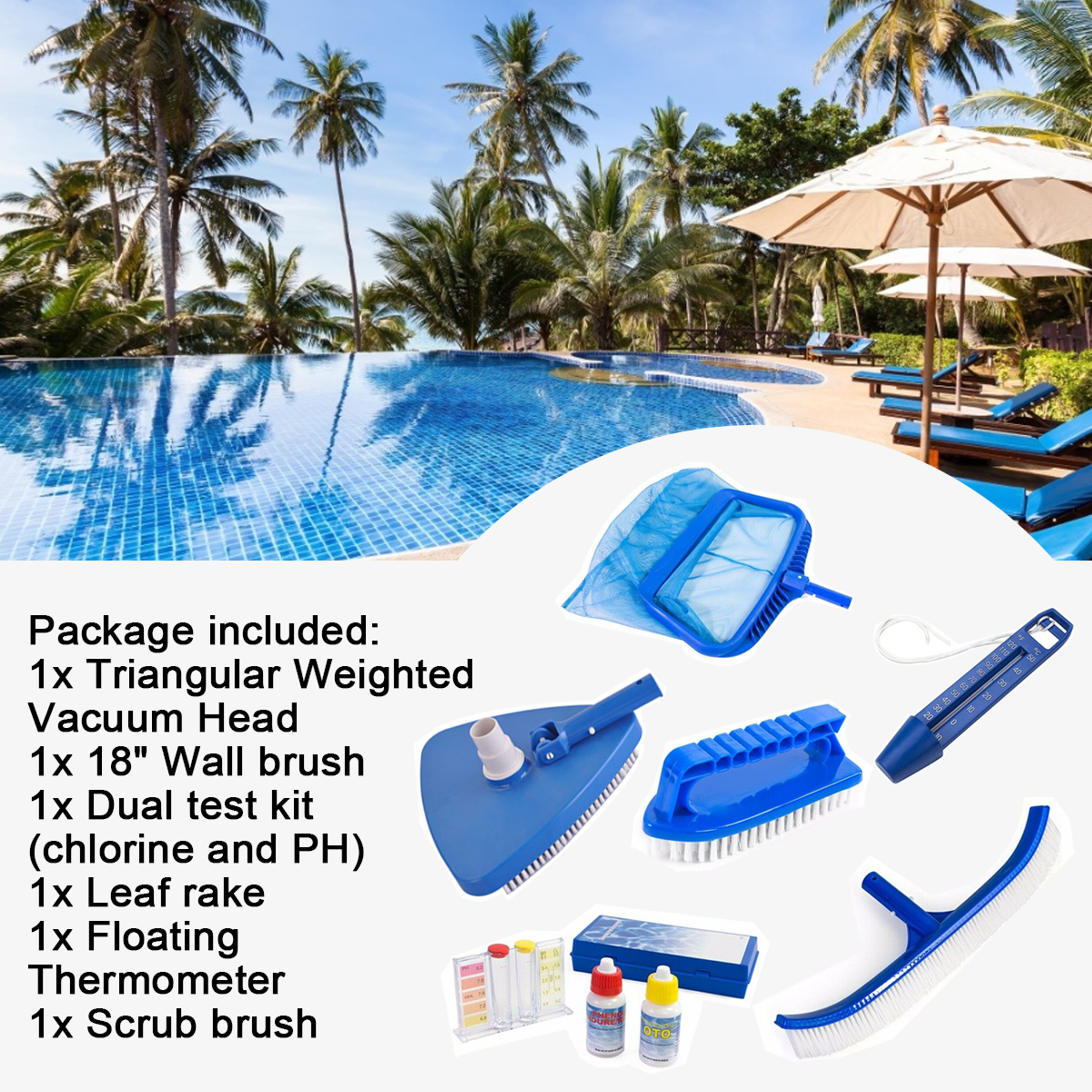 ZANLURE-6PCS-Swimming-Pools-Skimmer-Net-Rubbish-Cleaning-Rake--Wall-Brush--Floating-Thermometer-Pool-1683279-4