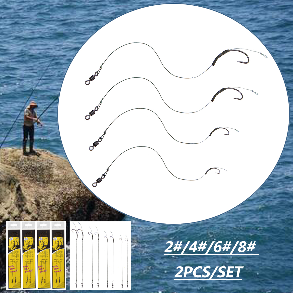 ZANLURE-CR-K002-2PCS-CR-K002--2-4-6-8-High-Carbon-Steel-Fishing-Hook-Rigs-Ring-Swivels-Lead-Clip-Set-1335693-3