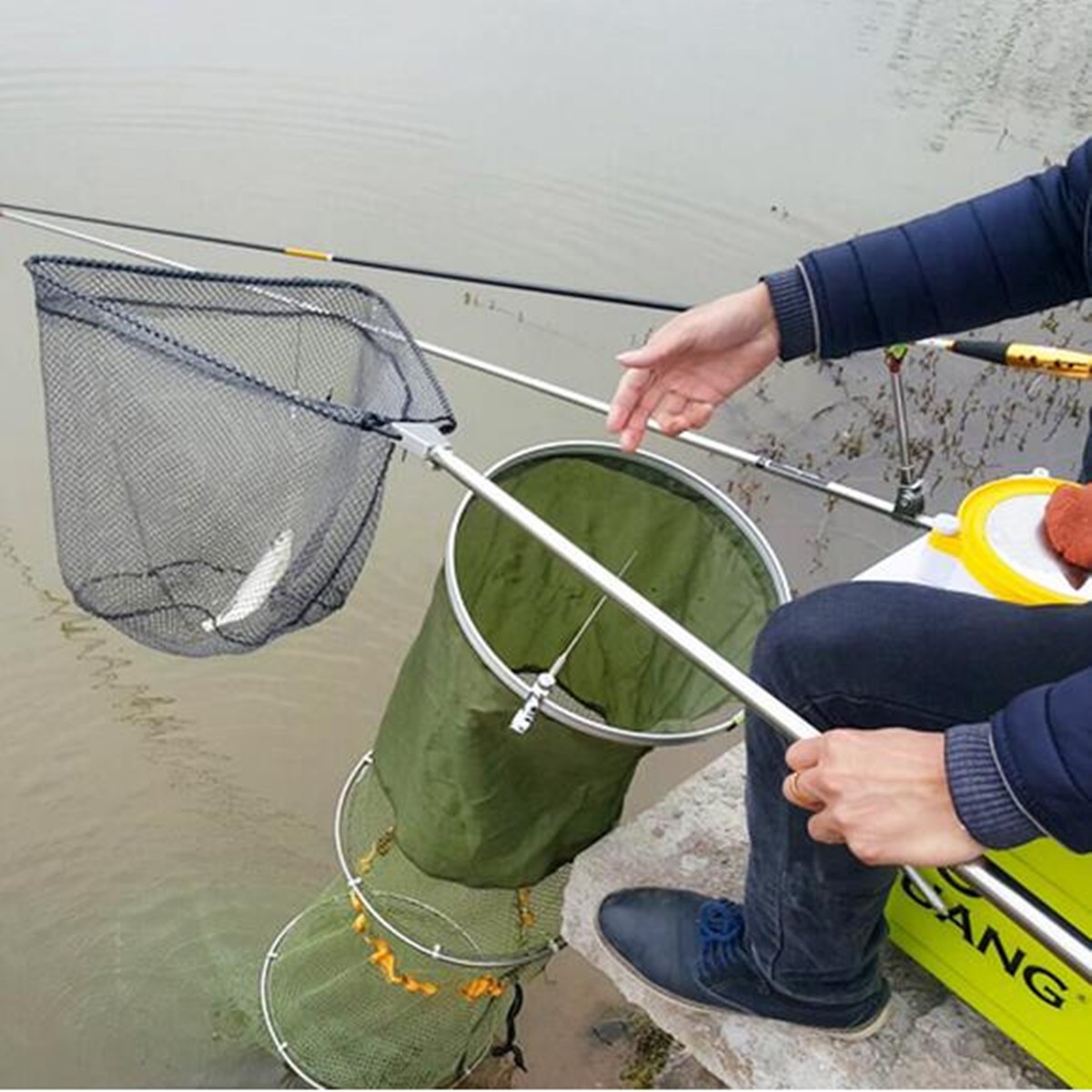 Zanlure-135cm-Length-37x33cm-Mesh-Portable-3-Section-Foldable-Telescopic-Fishing-Landing-Net-Extendi-1129507-6