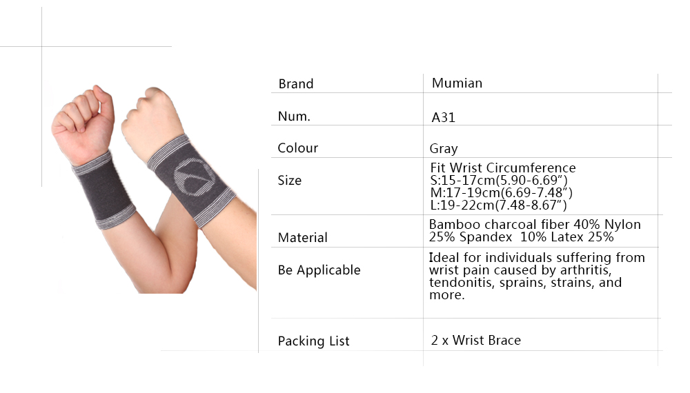 Mumian-A31-Classic-Bamboo-Wrist-Support-Sports-Wrist-Sleeve-Brace-Pad---1PC-1252502-1