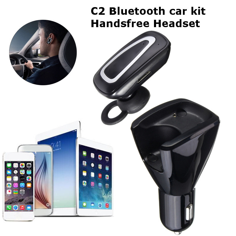 C2-Bluetooth-Car-Kit-Handsfree-Stereo-Headset-Dual-USB-In-ear-Earbud-Earphone-1143849-2