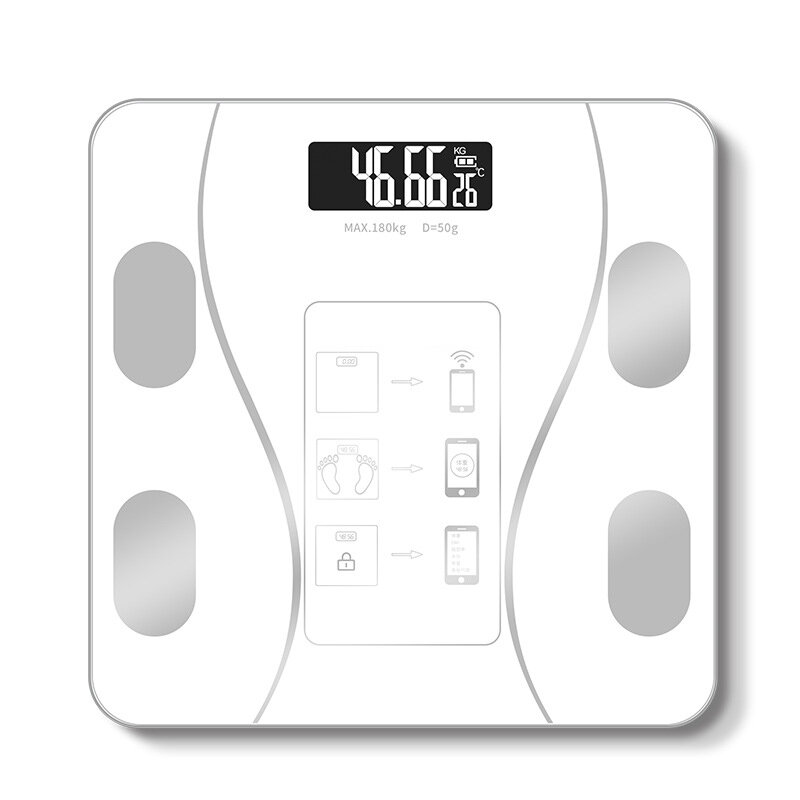 Smart Wireless Body Fat Scale USB+Solar Charing BMI Scales Digital Scale For Body Weight With APP Analyzer