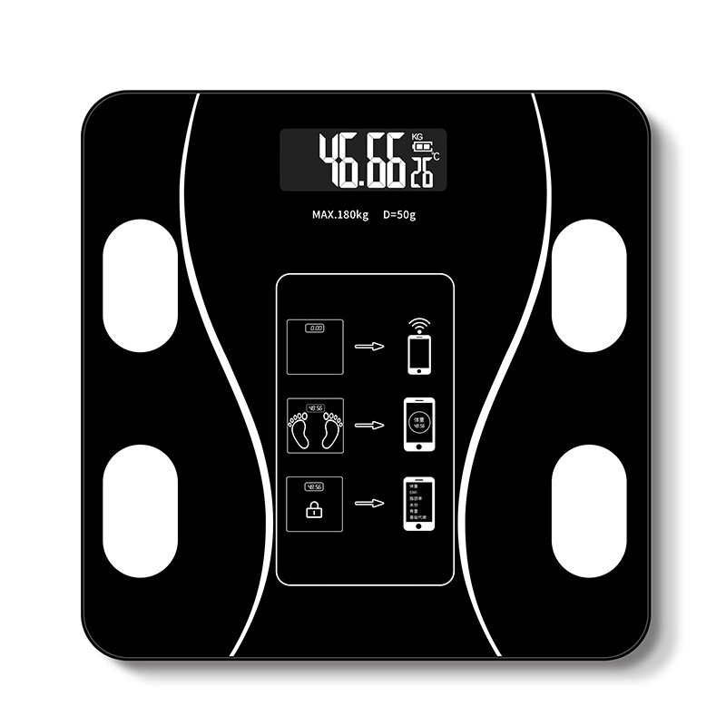 Smart Wireless Body Fat Scale USB+Solar Charing BMI Scales Digital Scale For Body Weight With APP Analyzer