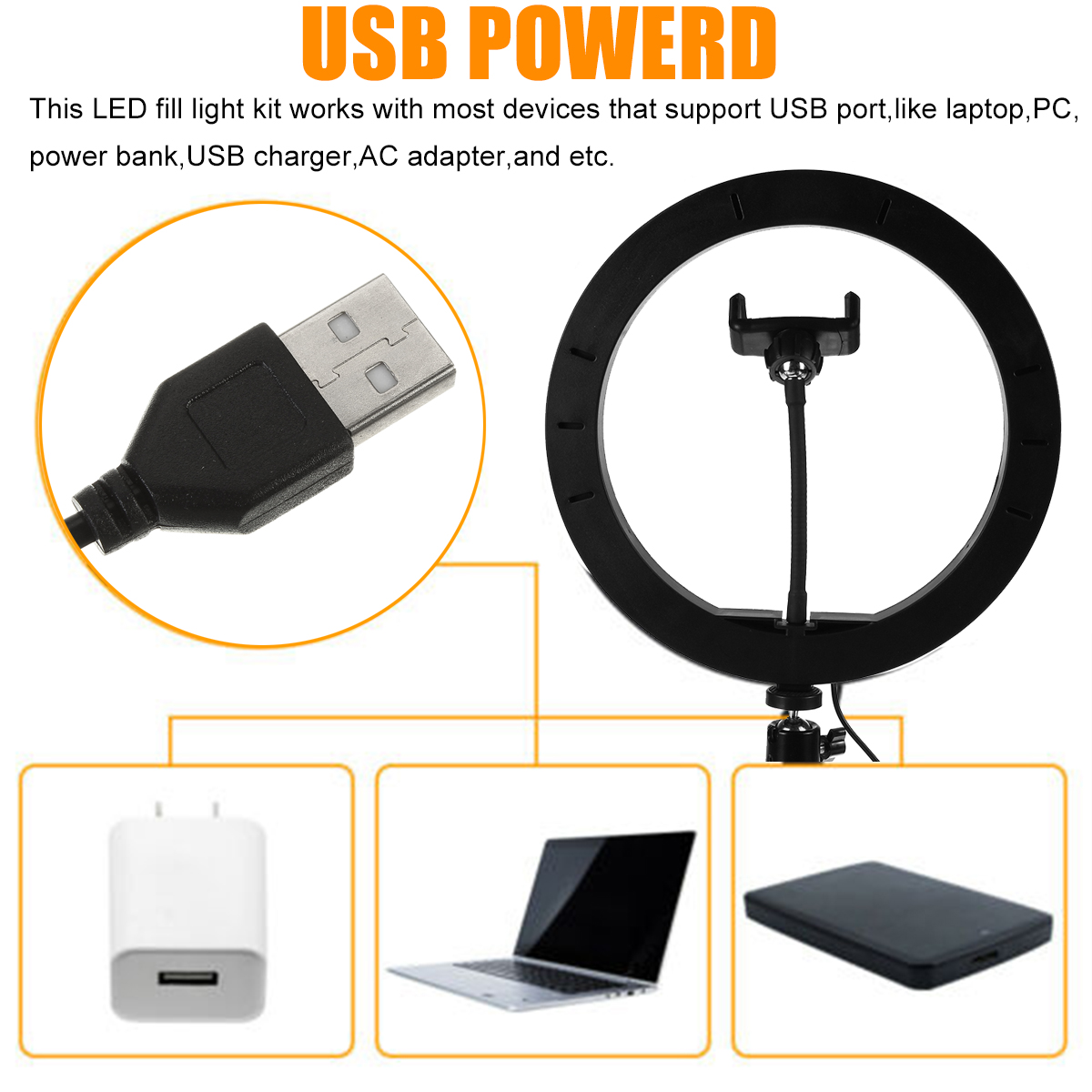 Bakeey-Dimmable-Adjustable-LED-Ring-Light-USB-Powered-LED-Ring-Fill-Light-Kit-1746563-3