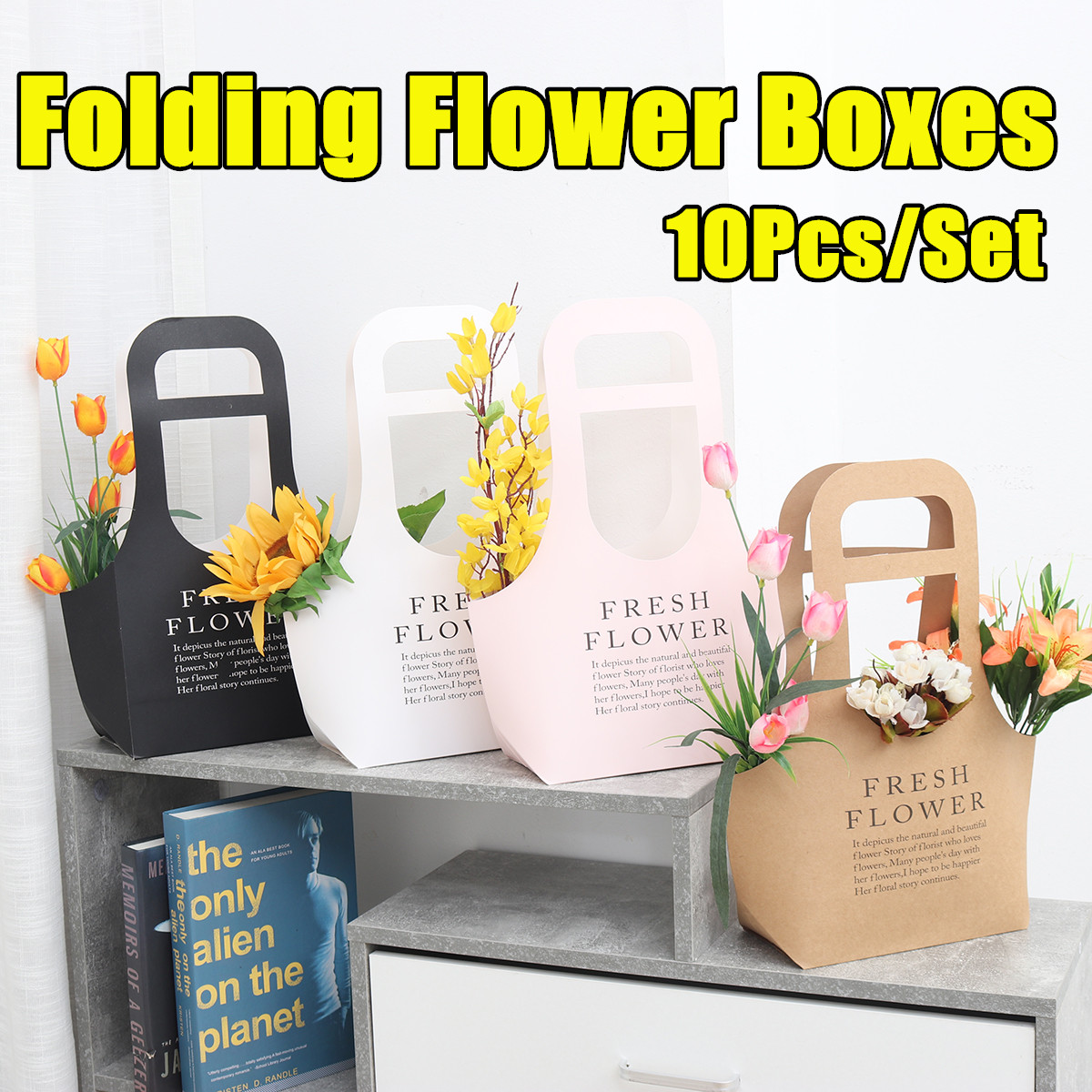 Folding-Flower-Boxes-Paper-Floral-Wrapping-Party-Wedding-Gift-Handle-10PcsSet-1803710-1