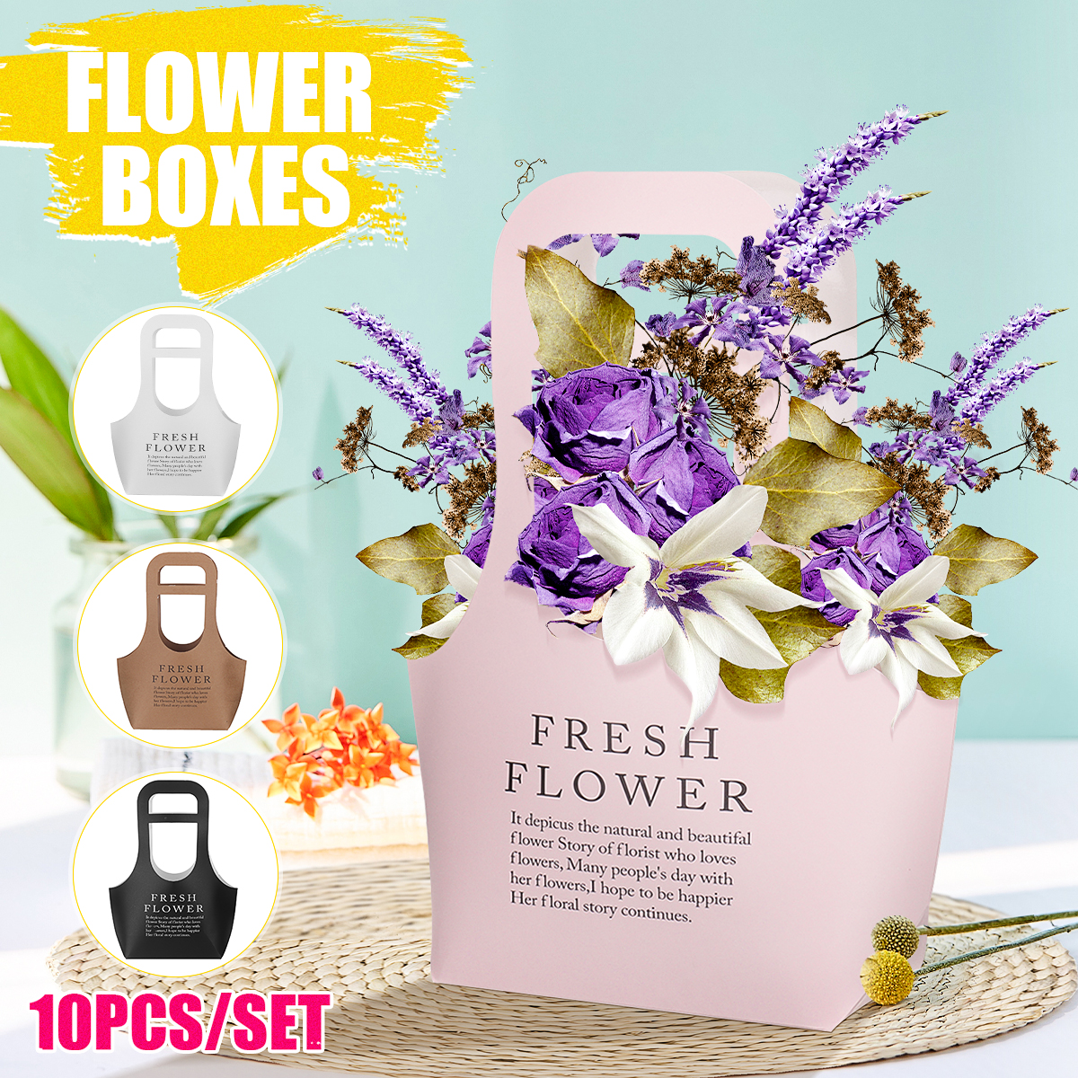 Folding-Flower-Boxes-Paper-Floral-Wrapping-Party-Wedding-Gift-Handle-10PcsSet-1803710-2