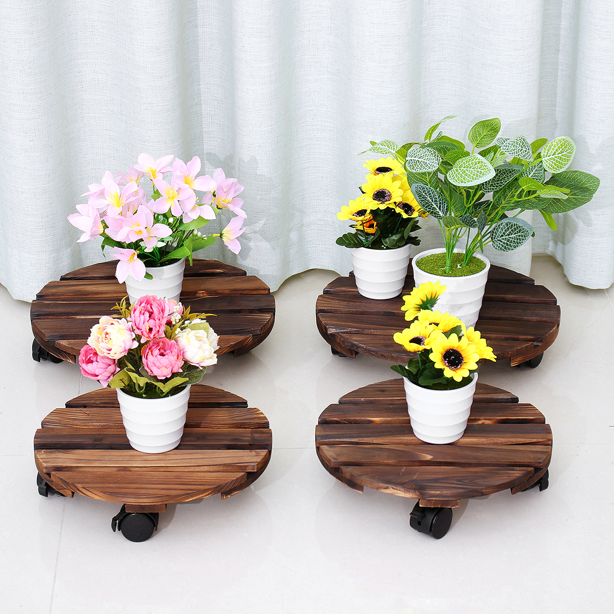 Round-Wooden-Plant-Caddy-Potted-Plant-Stand-Flower-Pot-Holder-1827421-1