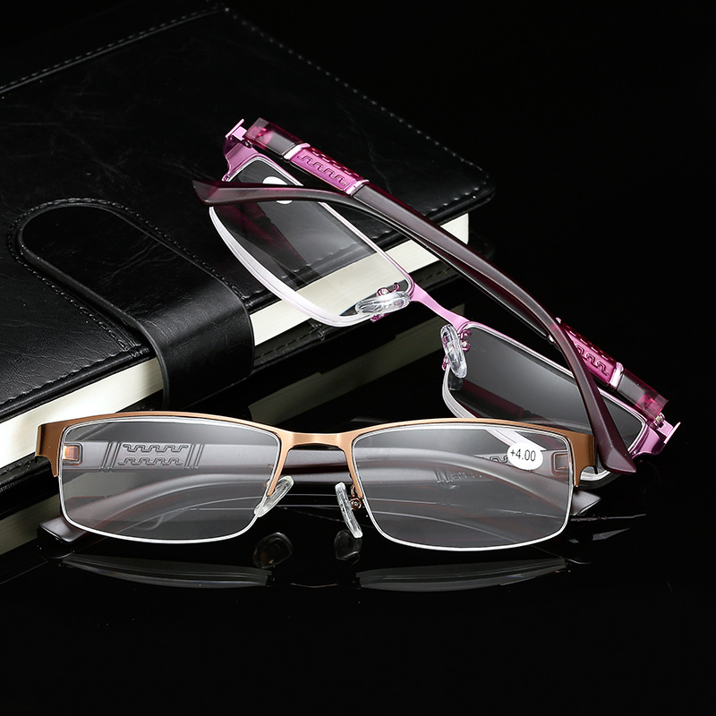 Stainless-Steel-Resin-Lens-Reading-Glasses-Half-Frame-Presbyopic-Glasses-1284130-2