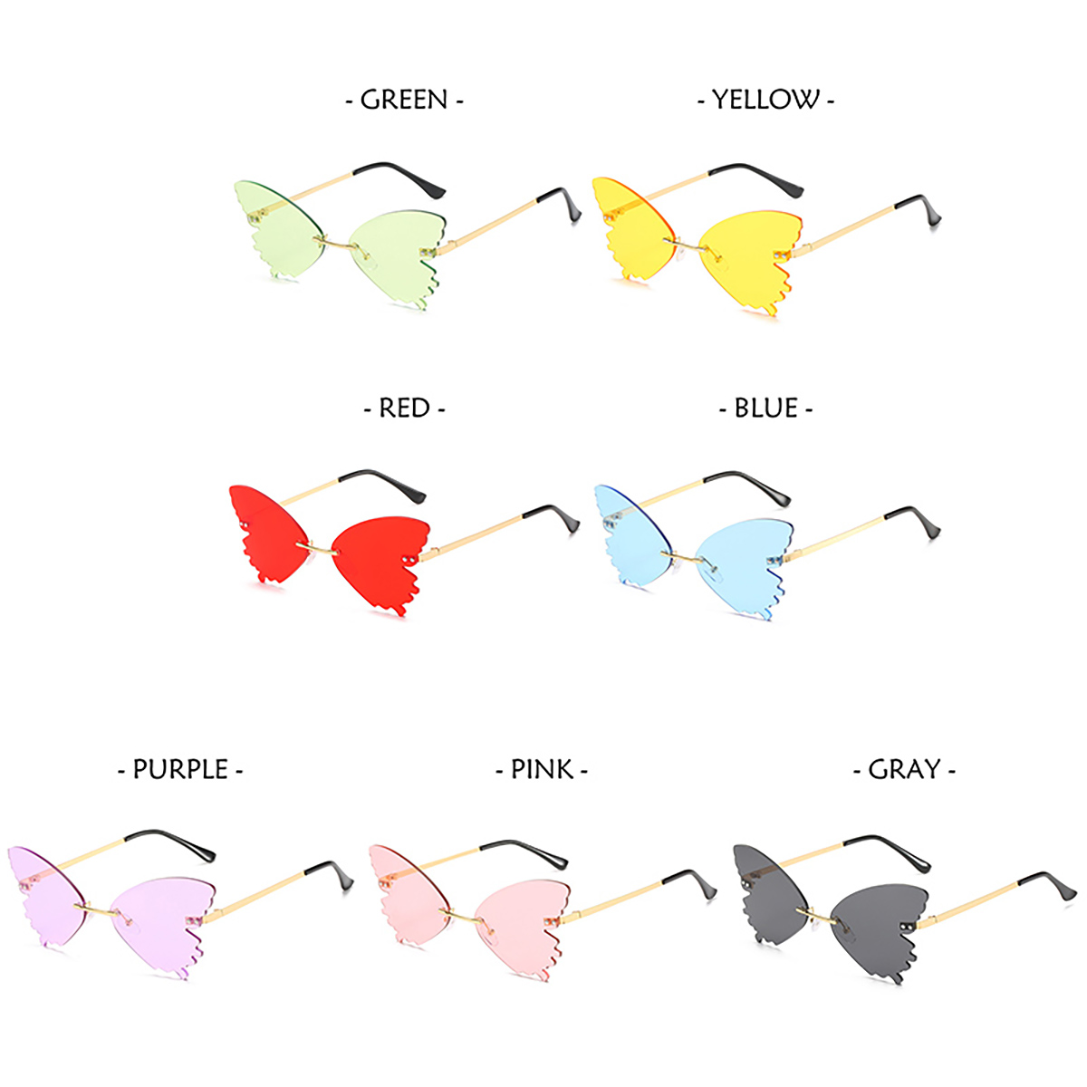 Women-Metal-Sunglasses-Butterfly-Shape-AC-Lens-Rimless-Shades-UV400-Eye-Glasses-1718242-3