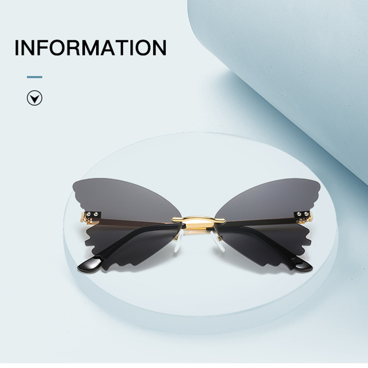 Women-Metal-Sunglasses-Butterfly-Shape-AC-Lens-Rimless-Shades-UV400-Eye-Glasses-1718242-7