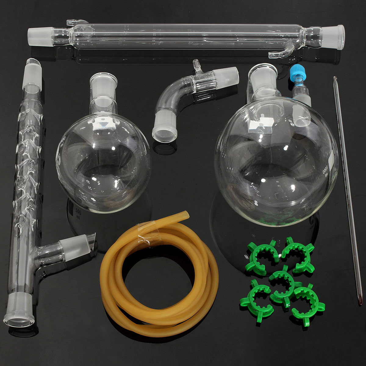 1000mL-2429-Glass-Vacuum-Distillation-Extraction-Distilling-Apparatus-Kit-Lab-Glassware-Set-1430225-1