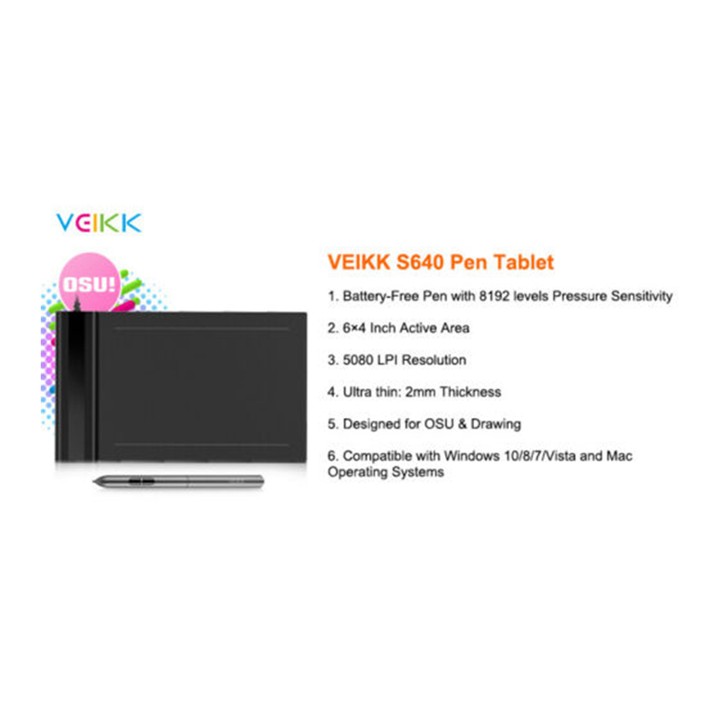 VEIKK-S640-6x4quot-OSU-Drawing-Painting-Tablet-Graphics-Tablets-8192-Level-Pen-Set-1618662-7