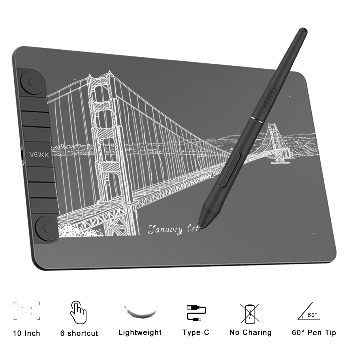 VEIKK-VK1060PRO-10x6-inch-Drawing-Graphic-Tablet-with-Battery-Free-Digital-Pen-for-Mac-Android-Windo-1941246-2