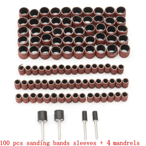 100pcs-14-12-Inch-Sanding-Sandpaper-Sleeves-with-4-Mandrels-for-Dremel-Rotary-Tool-1193183-3