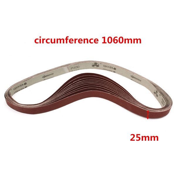 10pcs-106cm-x-25mm-Alumina-Sanding-Belts-400-Grit-Self-Sharpening-Oxide-Abrasive-Strips-1073860-1