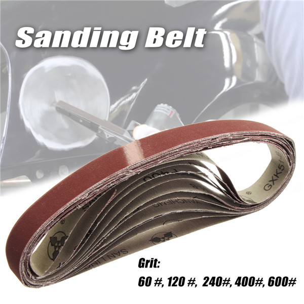 10pcs-15x452mm-Sanding-Belt-60-600-Grit-for-M10-Sander-Adapter-Polishing-Machine-1281684-1