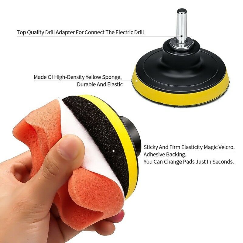 11pcs-5-Inch-Sponge-Buffing-Polishing-Waxing-Pad-Kit-for-Polisher-Drill-Adapter-1637638-6