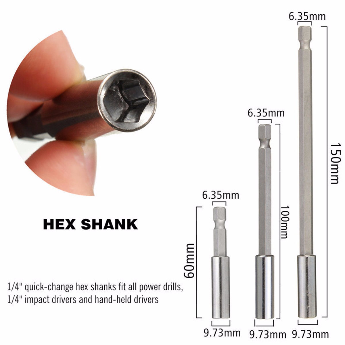 14-Inch-Hex-Shank-Magnetic-Bit-Holder-Screwdriver-Bit-Extension-Tip-Bar-60mm100mm150mm-1010071-1