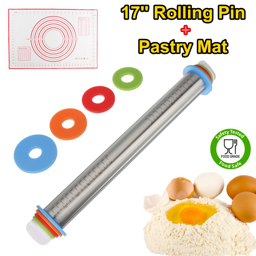 17-Inch-Stainless-Steel-Rolling-Pin-Adjustable-Roller-Pin-with-Silicone-Baking-Mat-4-Removable-Thick-1666444-1