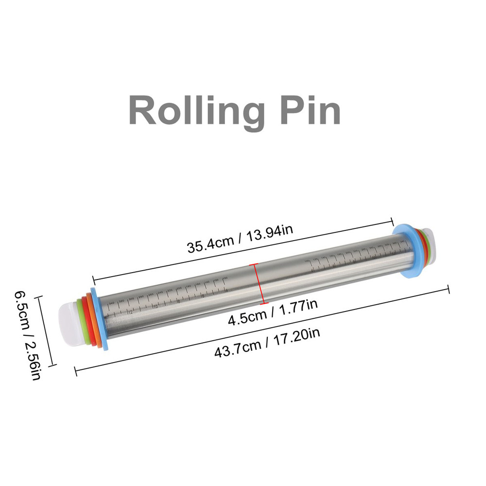 17-Inch-Stainless-Steel-Rolling-Pin-Adjustable-Roller-Pin-with-Silicone-Baking-Mat-4-Removable-Thick-1666444-4