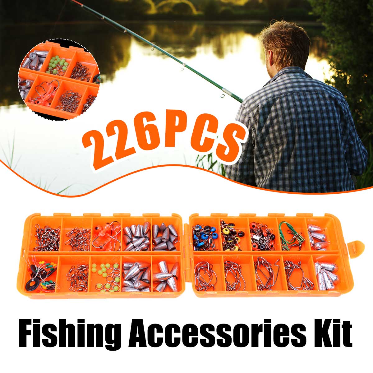 226Pcs-Fishing-Accessories-Tackle-Kits-Jig-Hooks-Sinkers-Swivels-For-Freshwater-1634819-1