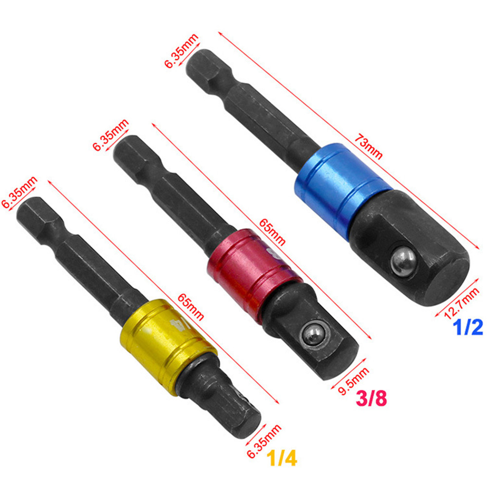 3Pcs-Black-Screwdriver-Extension-Bar-Adapter-14-Inch-Hex-Shank-Screwdriver-Bit-Socket-Adapter-1652331-5