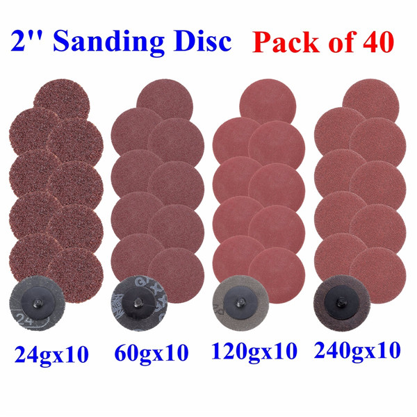 40pcs-2-Inch-Roll-Lock-Sanding-Disc-2460120240-Grit-Sandpaper-1082110-2