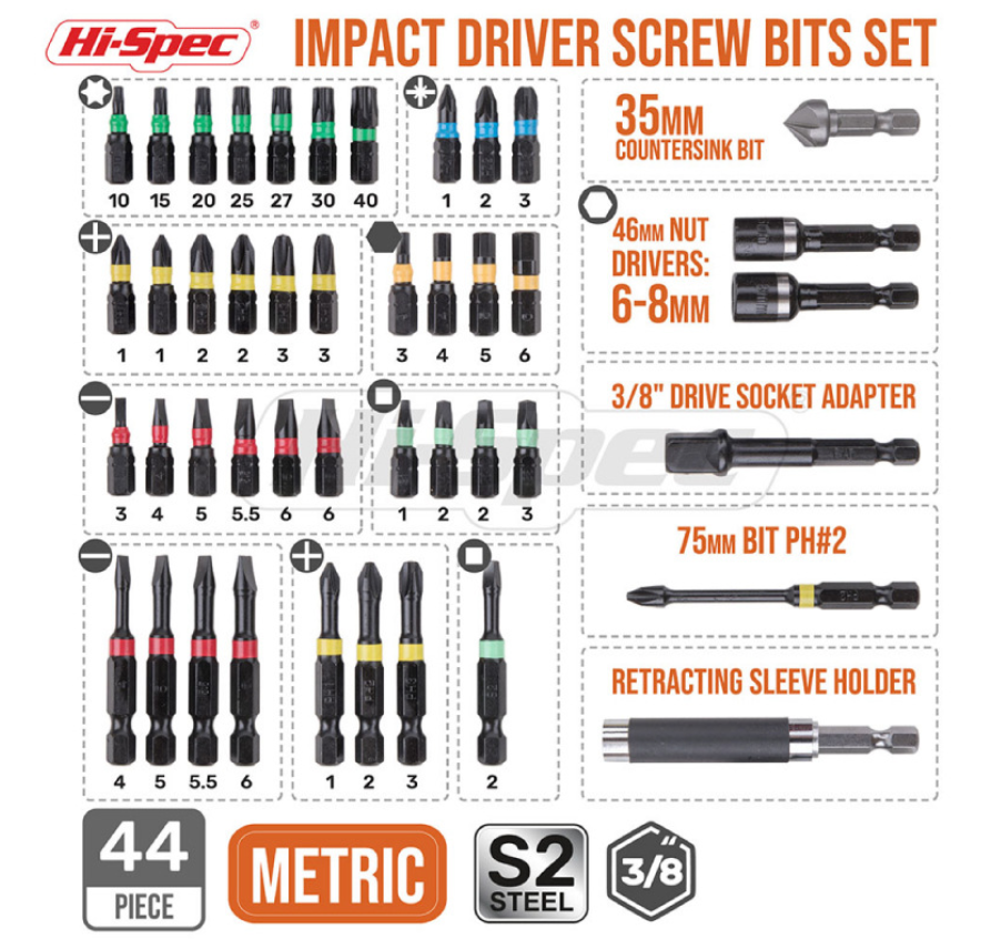 44pcs-Impact-Driver-Drill-Bit-S2-Screwdriver-Bits-Set-Power-Tool-Acessories-Home-Appliances-Repair-H-1926546-2