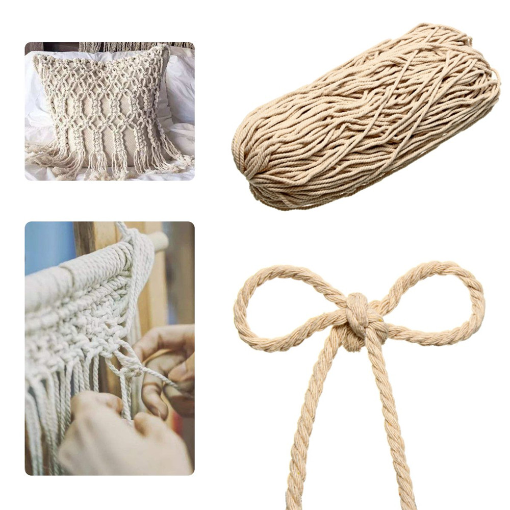 456mm-Macrame-Rope-Natural-Beige-Cotton-Twisted-Cord-String-DIY-Jewelry-Bracelet-Craft-1361974-3