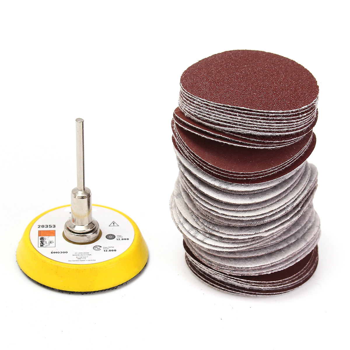 50mm-60pcs-100-2000-Grit-Hook-Loop-Sanding-Pad-Sander-Disc-Sand-Paper-with-3mm-Shank-1731684-2