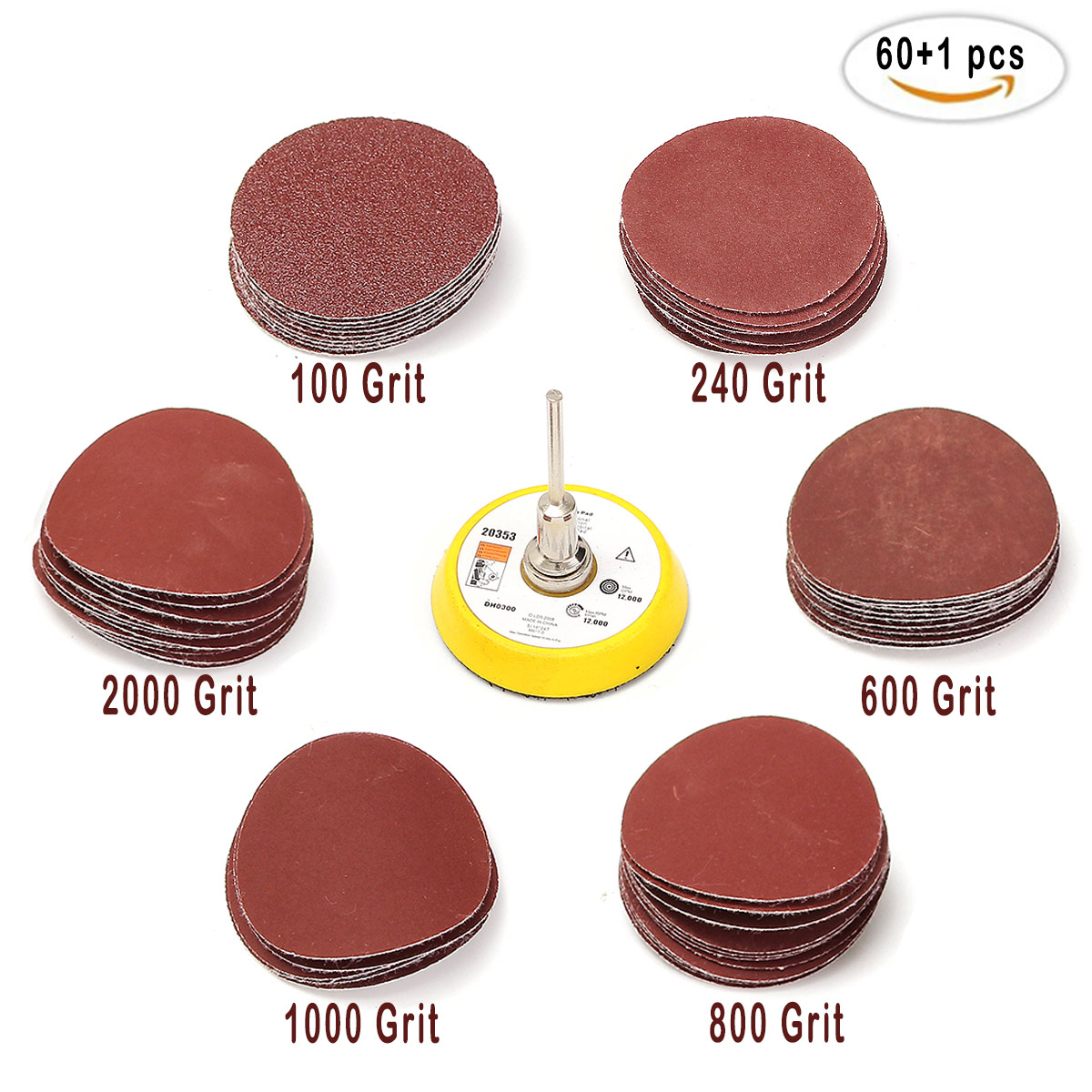 50mm-60pcs-100-2000-Grit-Hook-Loop-Sanding-Pad-Sander-Disc-Sand-Paper-with-3mm-Shank-1731684-6