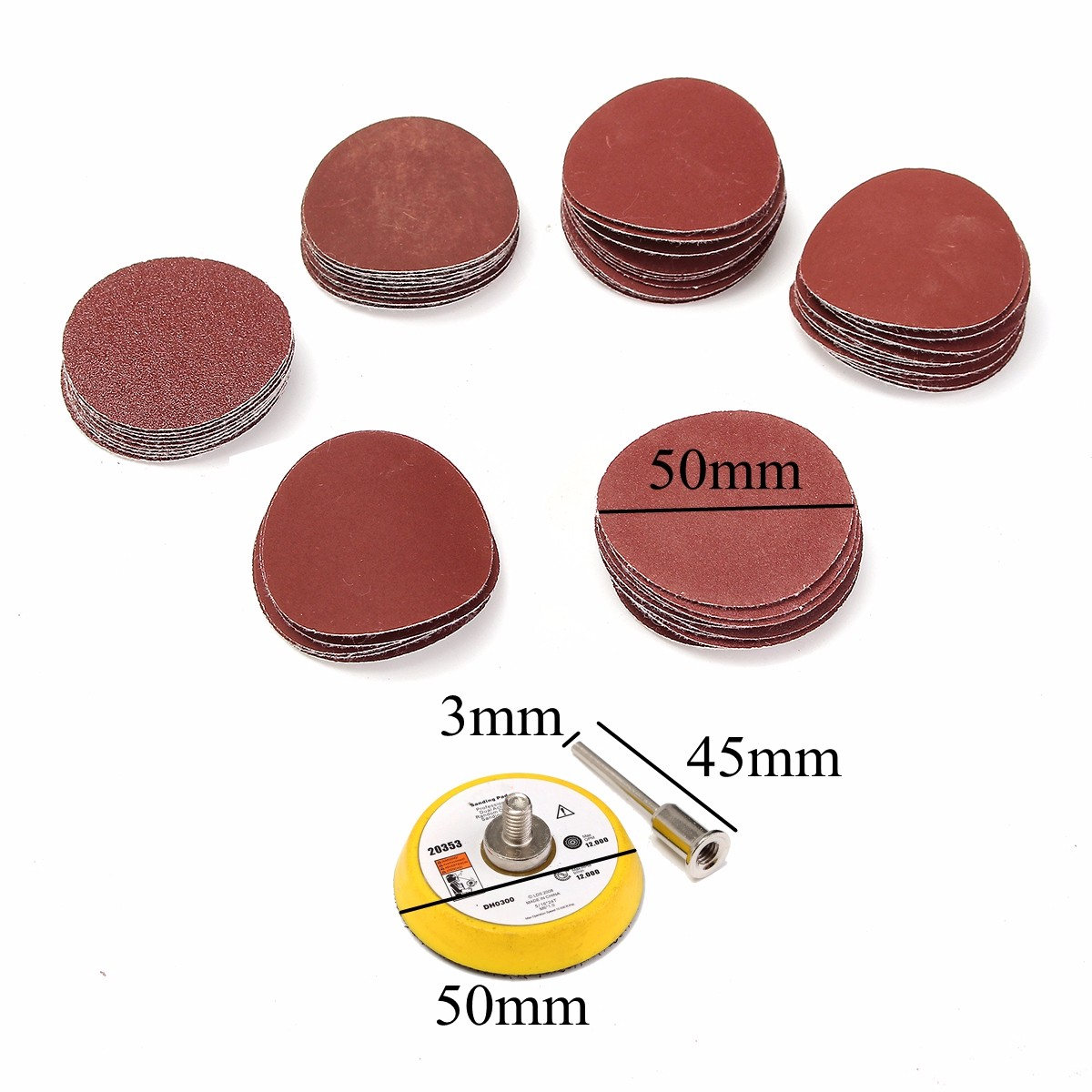 50mm-60pcs-100-2000-Grit-Hook-Loop-Sanding-Pad-Sander-Disc-Sand-Paper-with-3mm-Shank-1731684-7