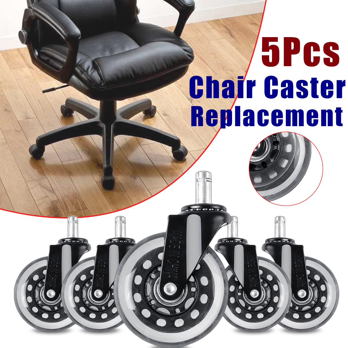 5pcs-Office-Chair-Wheel-Rollers-Furniture-Caster-Replacement-Swivel-Rubbers-1686530-1